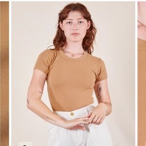 NWT Big Bud Press Tan Stripe Baby Tee